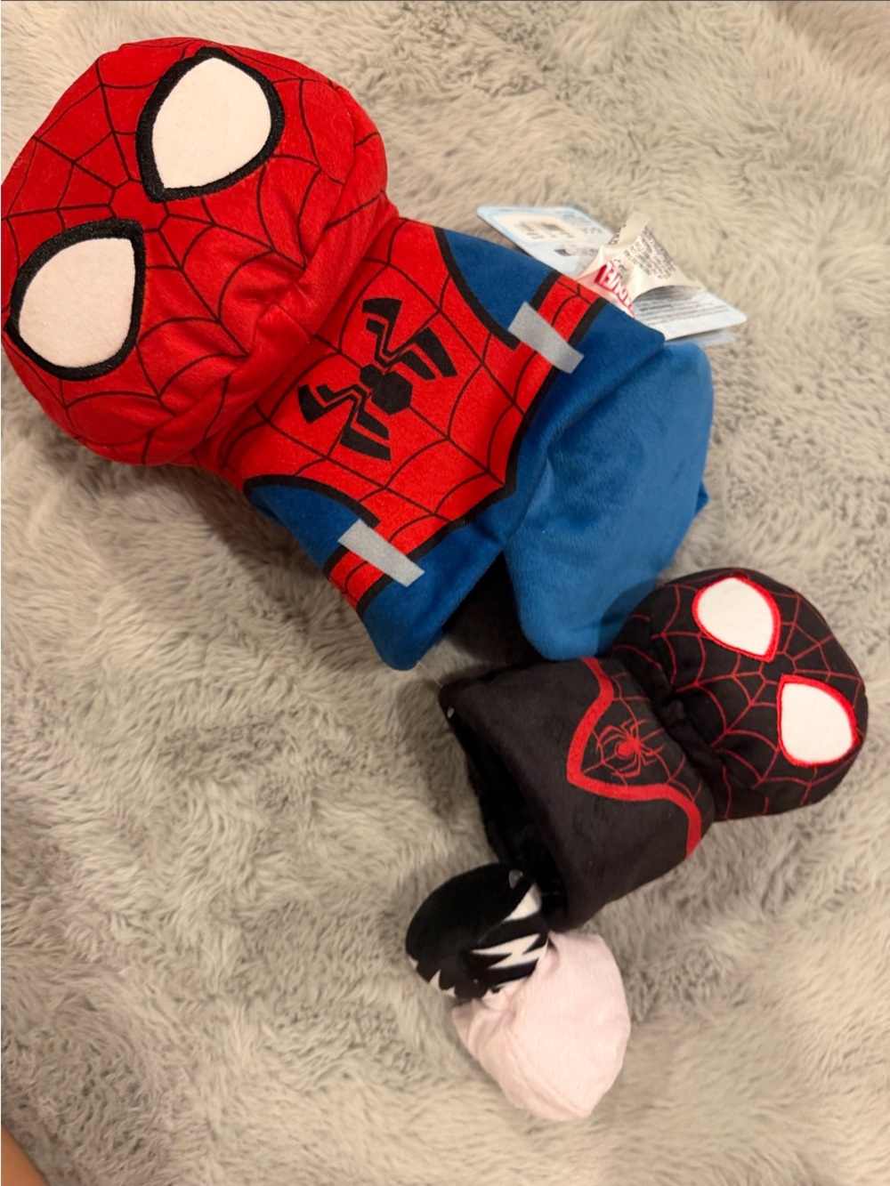 Kids Red & Blue Spider-Man Plush Costume Hat - Marvel nesting toy